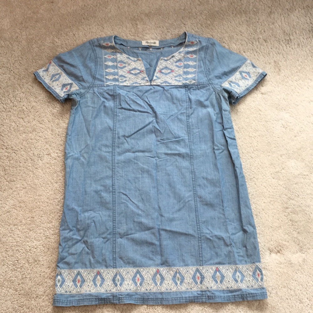 Madewell Blue and White Embroidered Dress - Picture 4 of 9